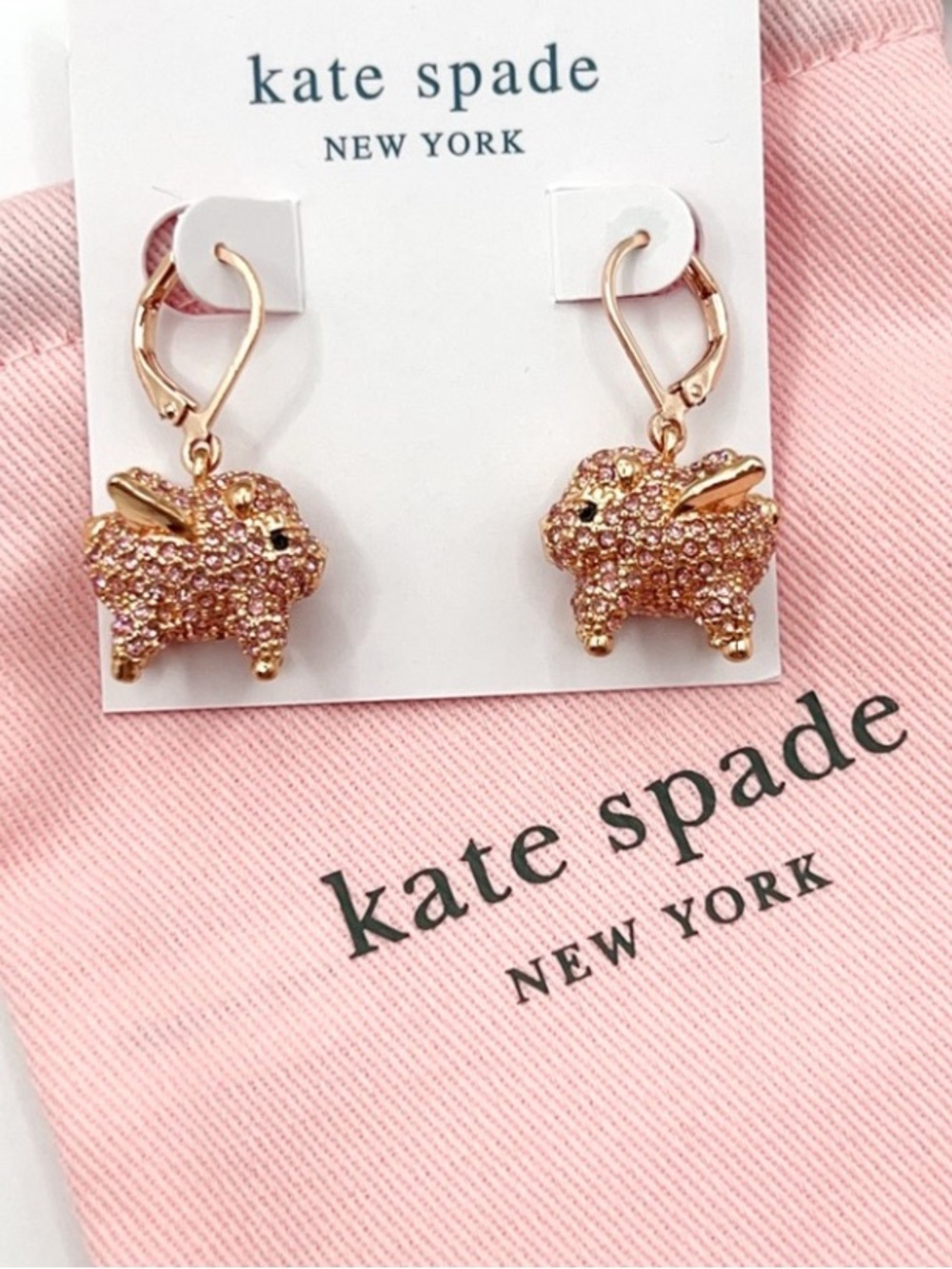 KATE SPADE NEW YORK ♠️ IMAGINATION FLYING PIG PAVÉ DROP EARRINGS - Picture 8 of 9